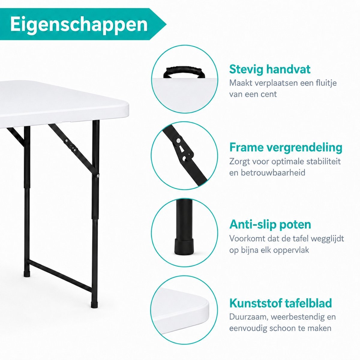 ADSafety Inklapbare Tafel 122 x 60 x 74 cm - ADSafety