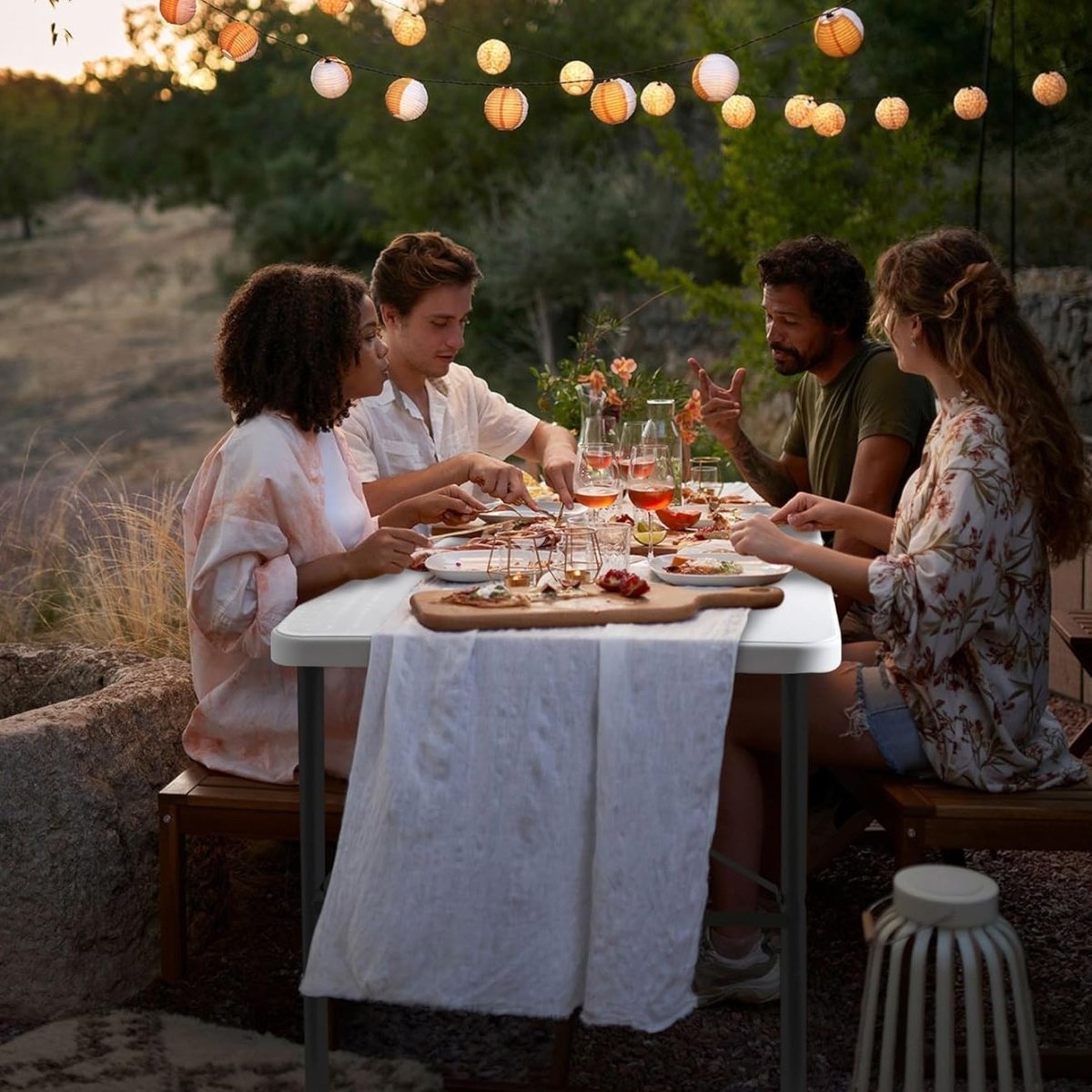 ADSafety Opvouwbare Campingtafel Wit - ADSafety