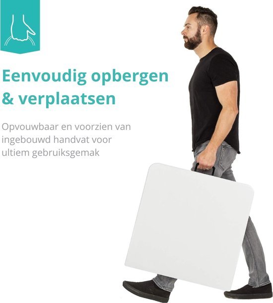 ADSafety Opvouwbare Campingtafel Wit - ADSafety