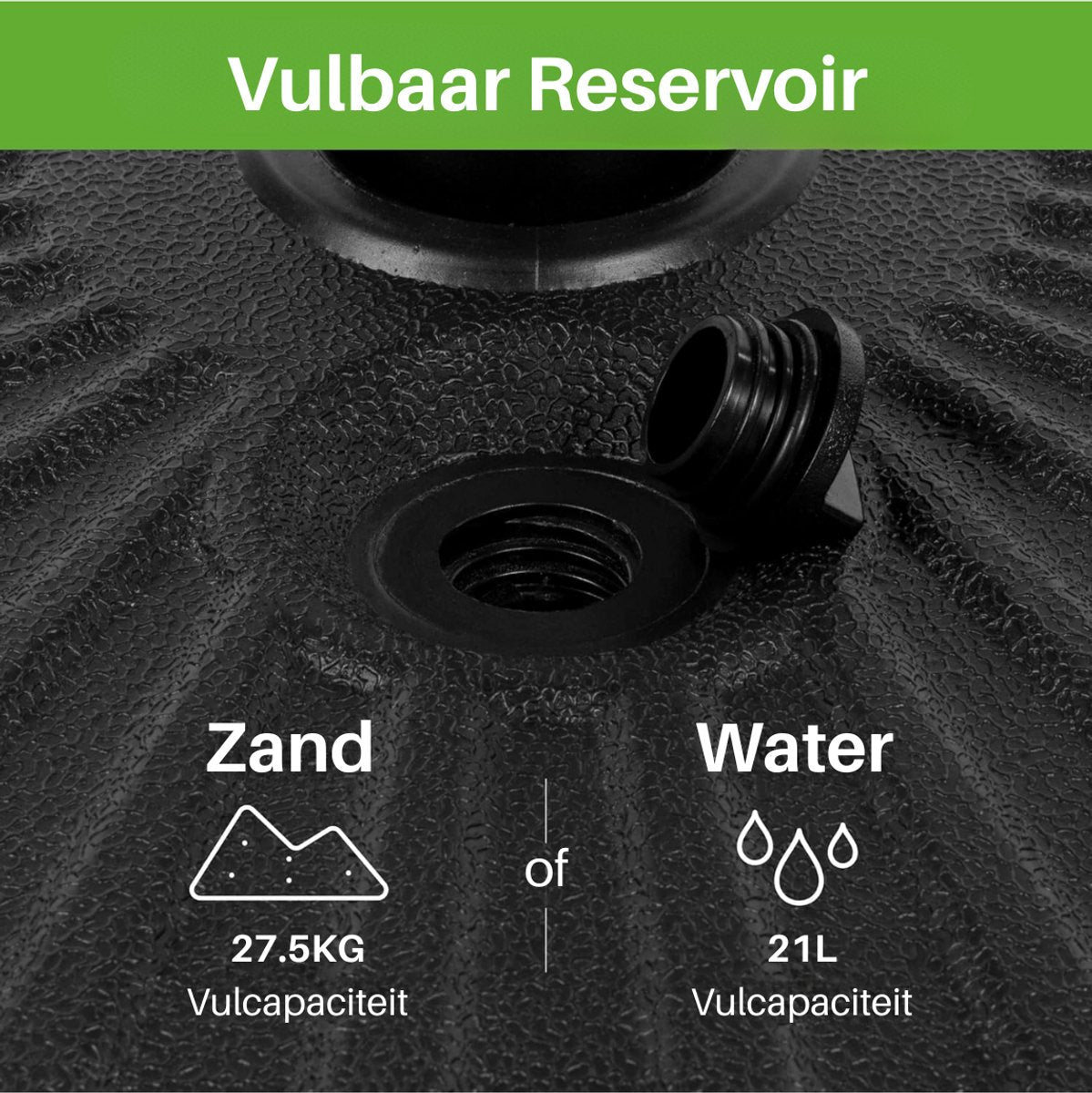 ADSafety Parasolvoet 21L - Vulbaar - Zwart - ADSafety