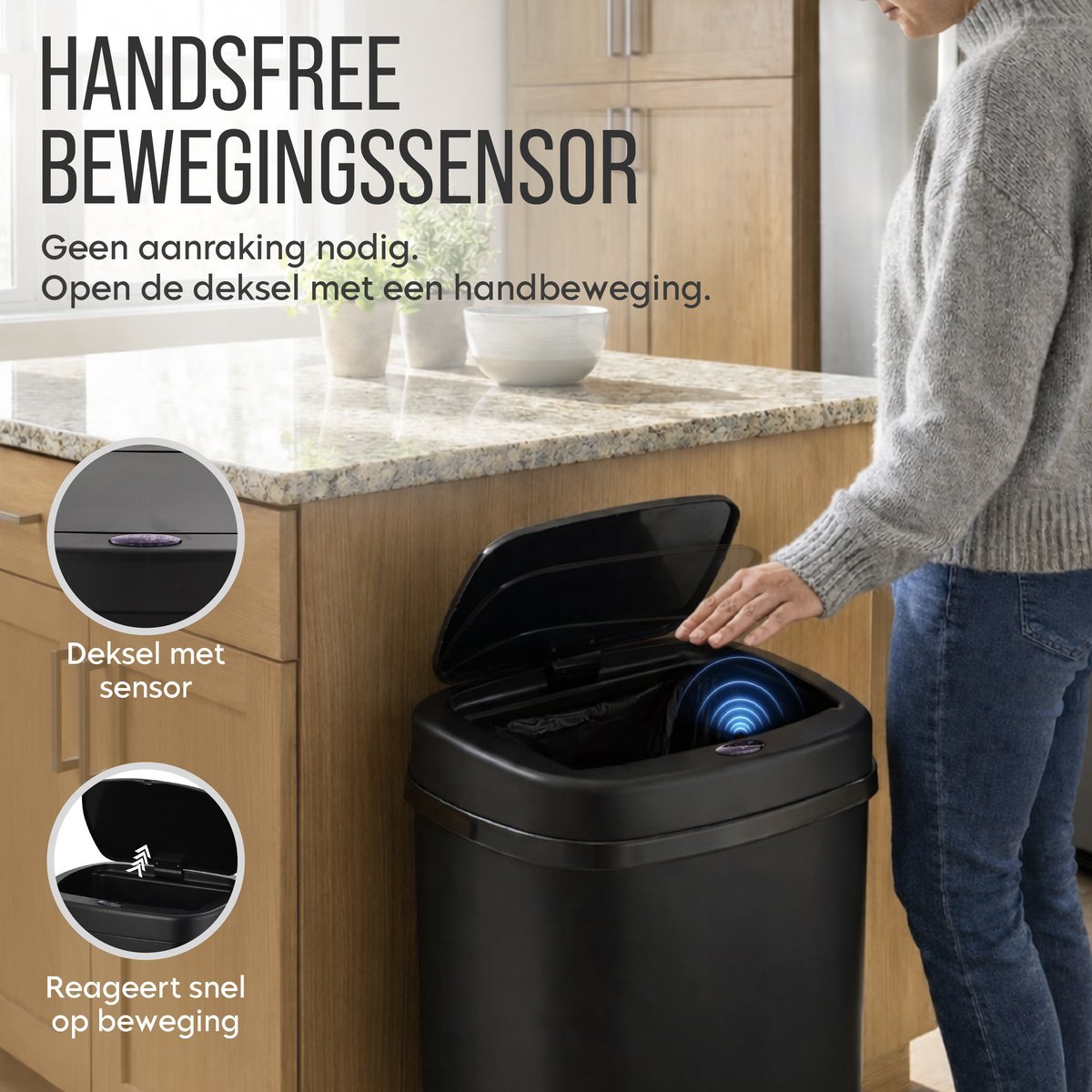 ADSafety Sensor Prullenbak 60L - Ovaal - ADSafety