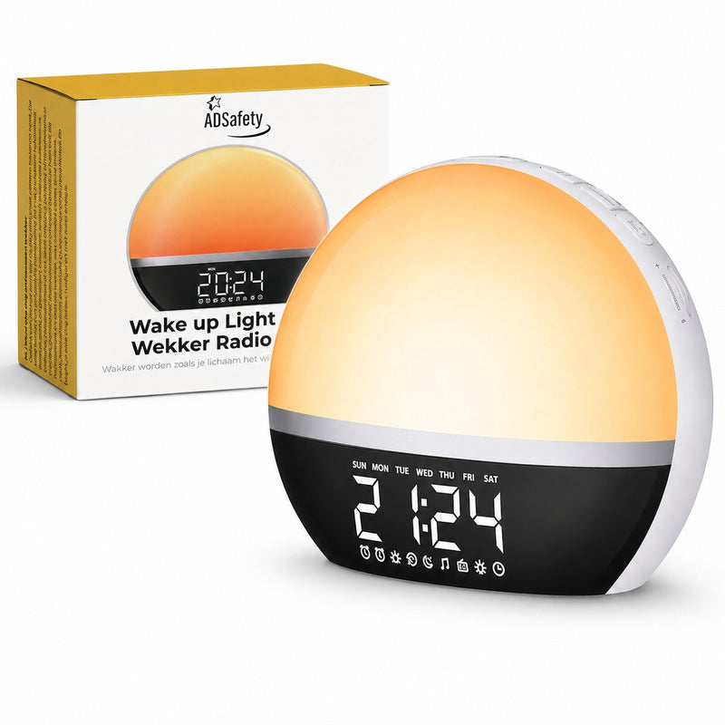 Wake-up light met FM-radio en digitale klok, met verpakking