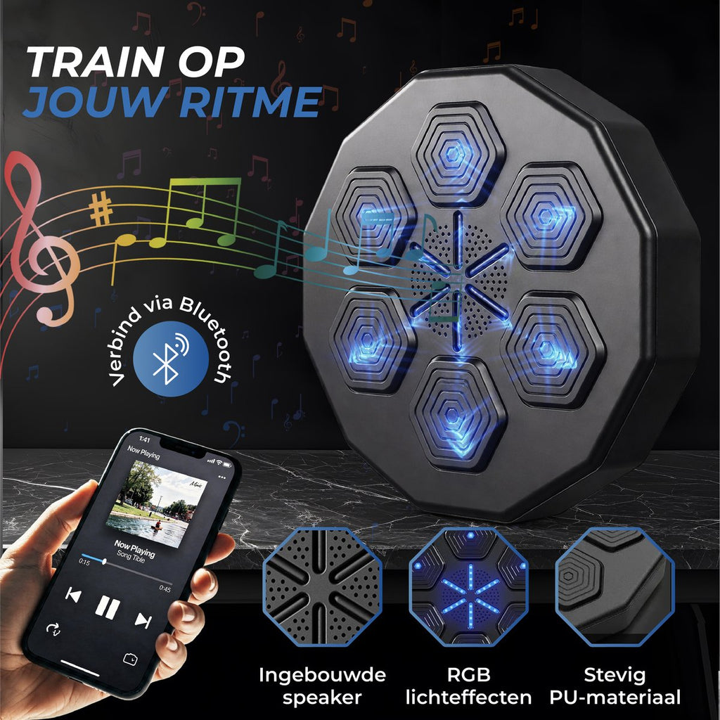Boksmachine – trainen op muziek via de telefoon, met ingebouwde speaker