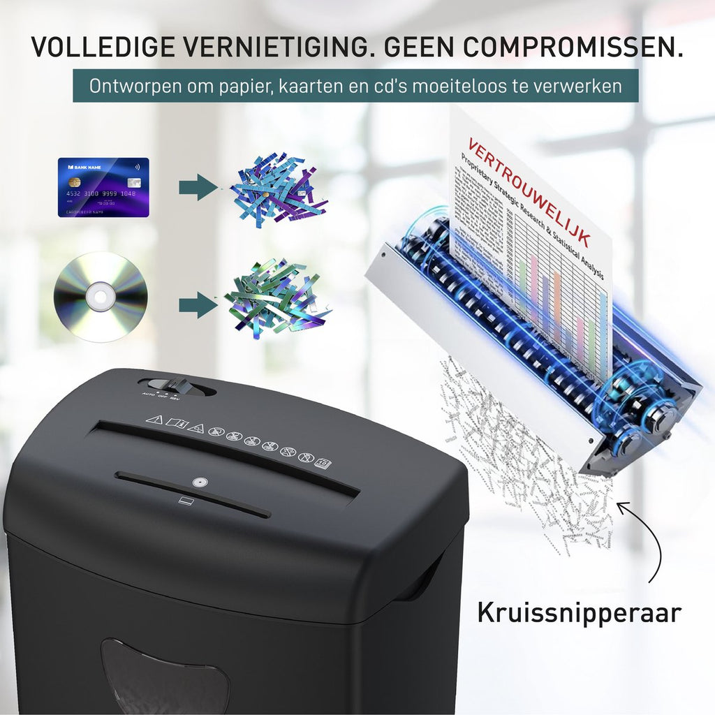 Papierversnipperaar – kruissnippers van papier, pasjes en cd's