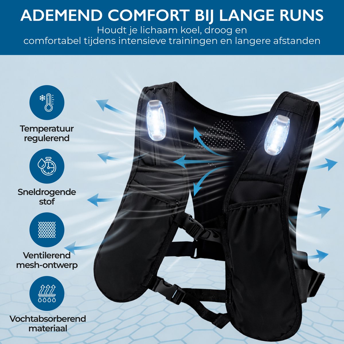 Hardloopvest – ademend materiaal