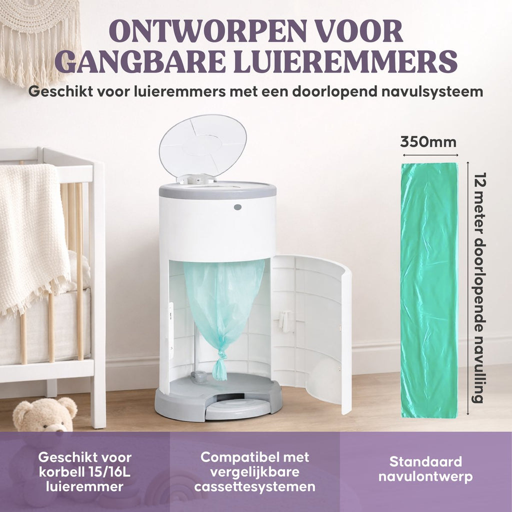 Navulling in een luieremmer – geschikt voor gangbare luieremmers