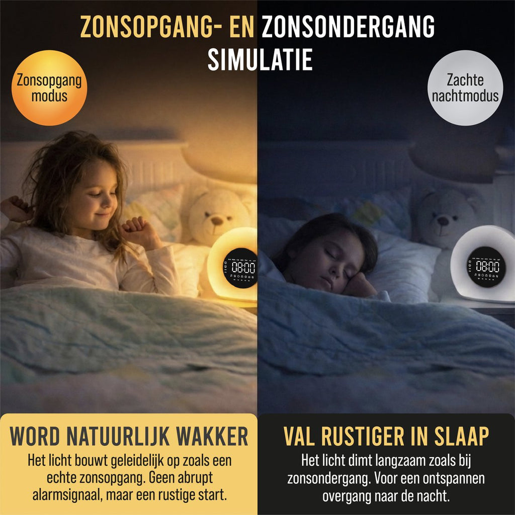 Wake-up light – zonsopgang- en zonsondergangsimulatie