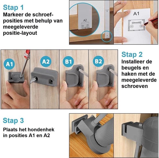 Oprolbaar hondenhekje – montage in drie stappen