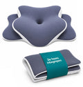 Blauwgrijs ergonomisch hoofdkussen met twee hoezen