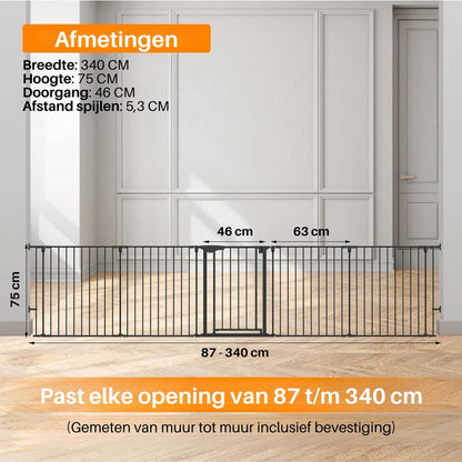 ADSafety 5 Panelen Veiligheidshekje - Tot 340 CM - Wit - ADSafety