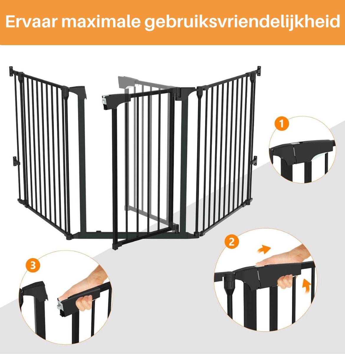 ADSafety 5 Panelen Veiligheidshekje - Tot 340 CM - Zwart - ADSafety