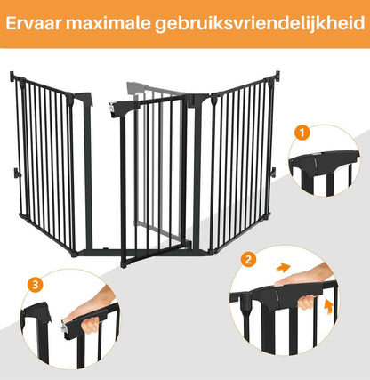 ADSafety 5 Panelen Veiligheidshekje - Tot 340 CM - Zwart - ADSafety