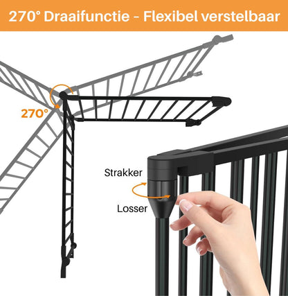 ADSafety 5 Panelen Veiligheidshekje - Tot 340 CM - Zwart - ADSafety