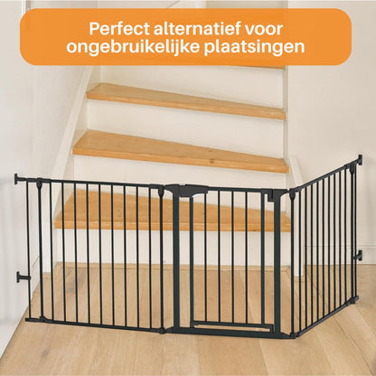 ADSafety 5 Panelen Veiligheidshekje - Tot 340 CM - Zwart - ADSafety