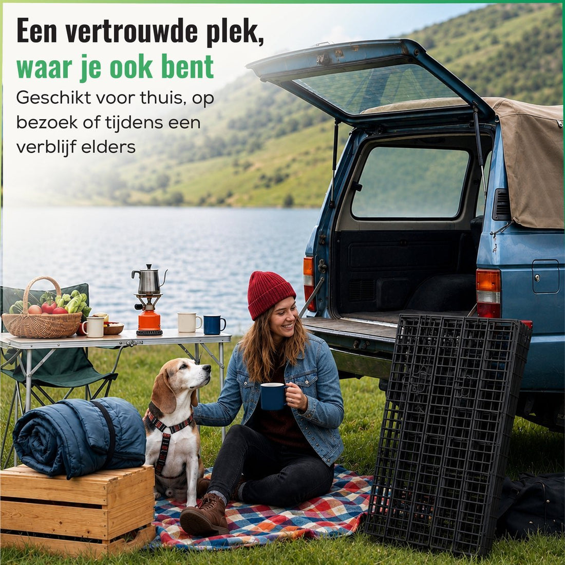 ADSafety Hondenbench Opvouwbaar - Zwart - ADSafety