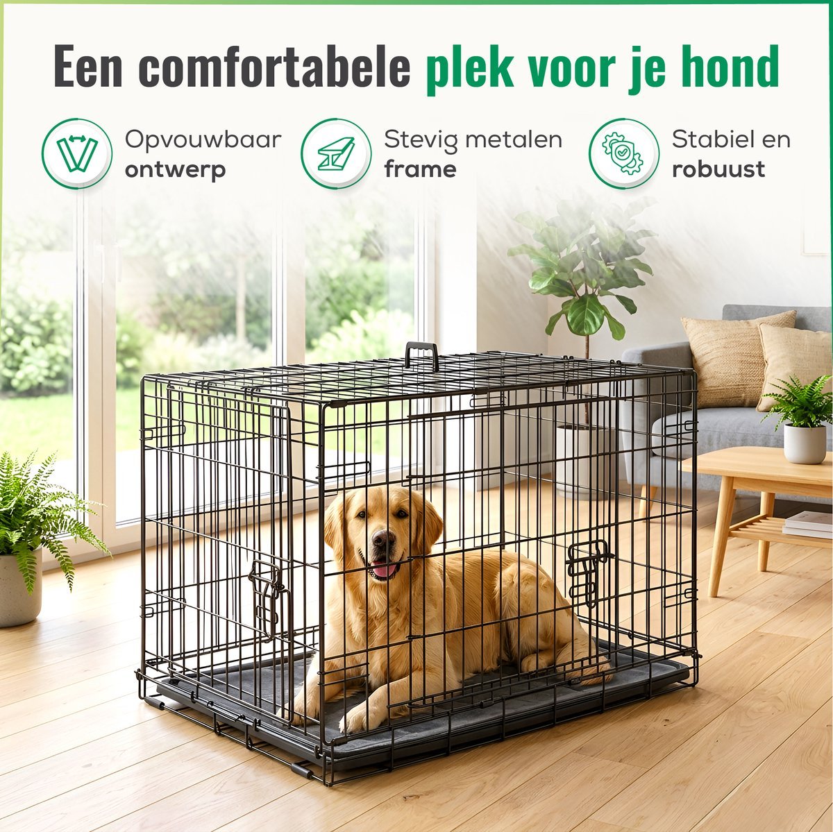 ADSafety Hondenbench Opvouwbaar - Zwart - ADSafety