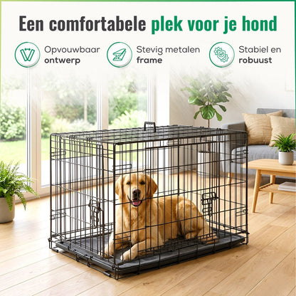 ADSafety Hondenbench Opvouwbaar - Zwart - ADSafety