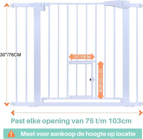 ADSafety Hondenhek Zonder Boren Wit - ADSafety