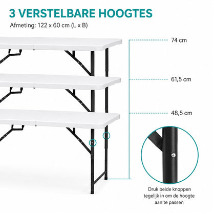 ADSafety Inklapbare Tafel 122 x 60 x 74 cm - ADSafety