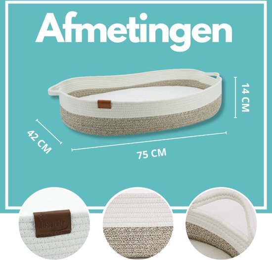 Beige verschoonmand – afmetingen 75 x 42 x 14 cm