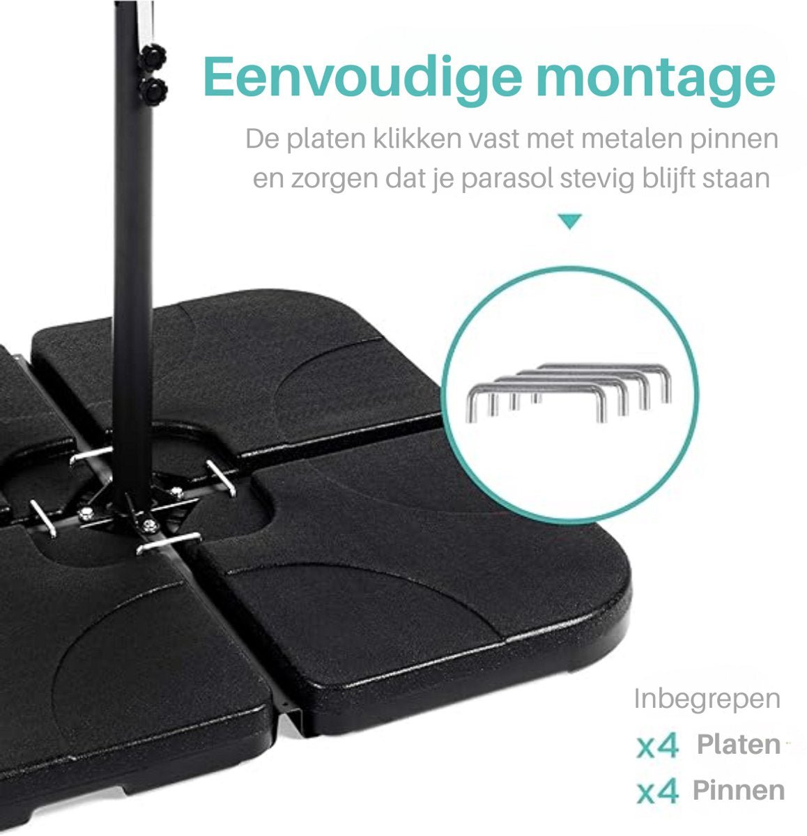 ADSafety Parasoltegels 4-delig - Vulbaar tot 80 kg - ADSafety