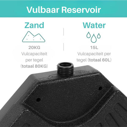 ADSafety Parasoltegels 4-delig - Vulbaar tot 80 kg - ADSafety