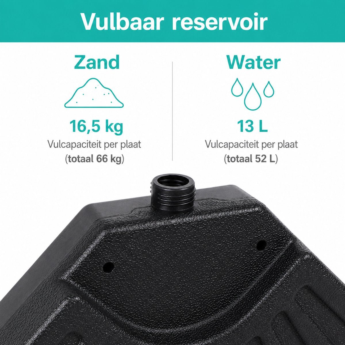 ADSafety Parasoltegels Rond 4-delig - Vulbaar tot 66 kg - ADSafety