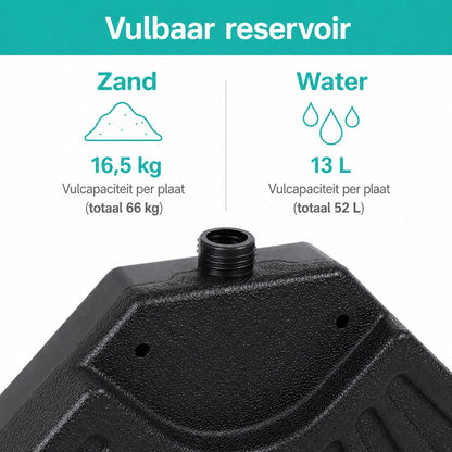 ADSafety Parasoltegels Rond 4-delig - Vulbaar tot 66 kg - ADSafety