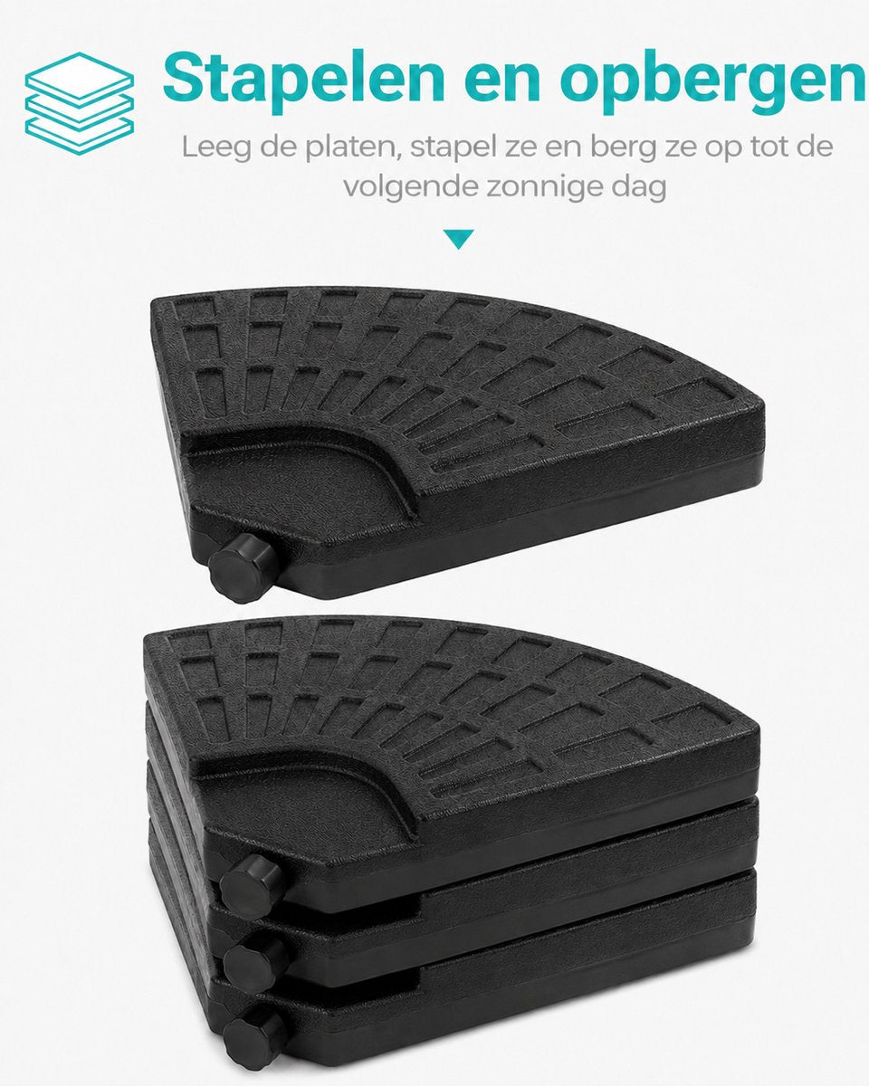 ADSafety Parasoltegels Rond 4-delig - Vulbaar tot 66 kg - ADSafety