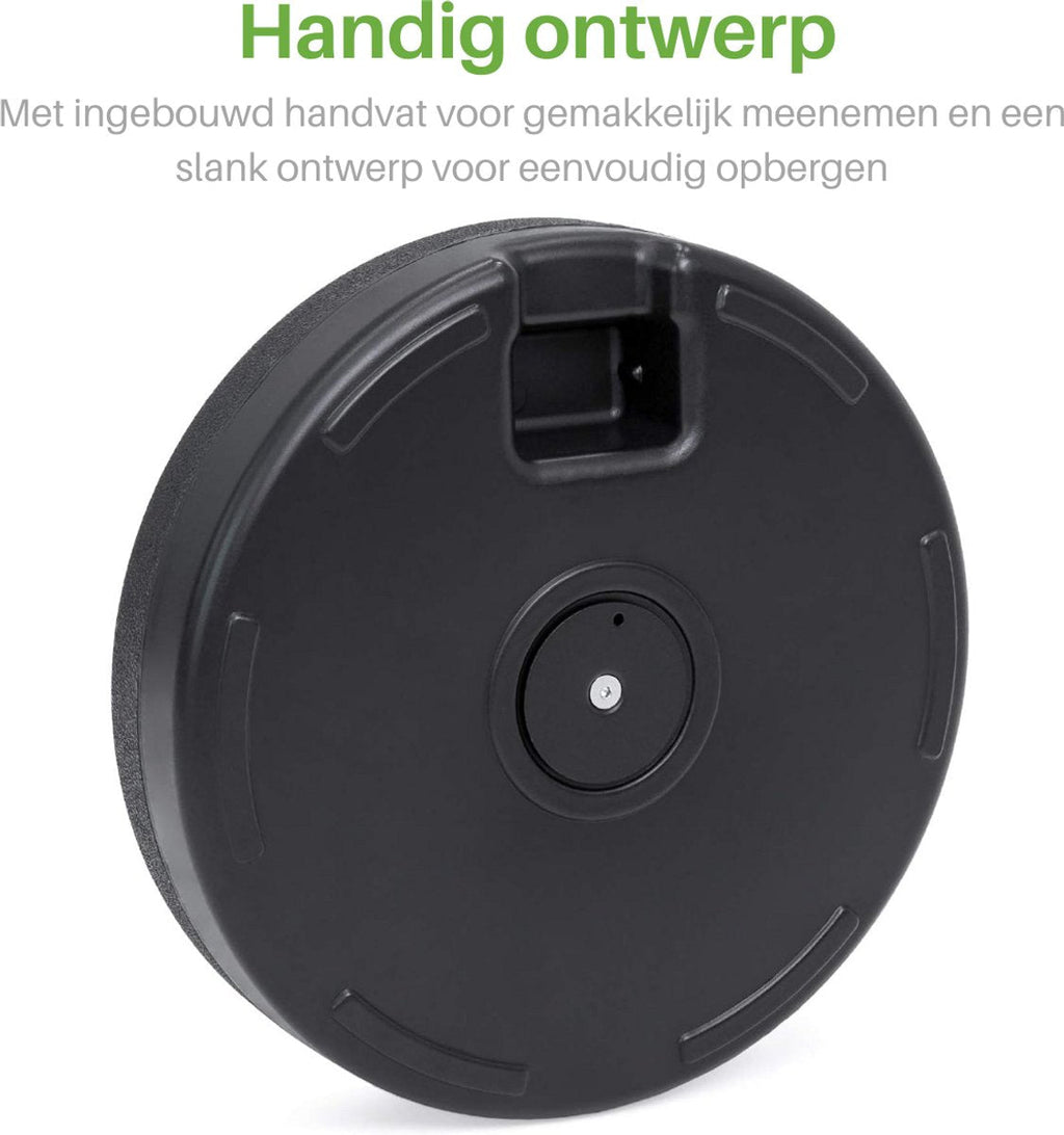 Ronde parasolvoet – onderkant met handvat