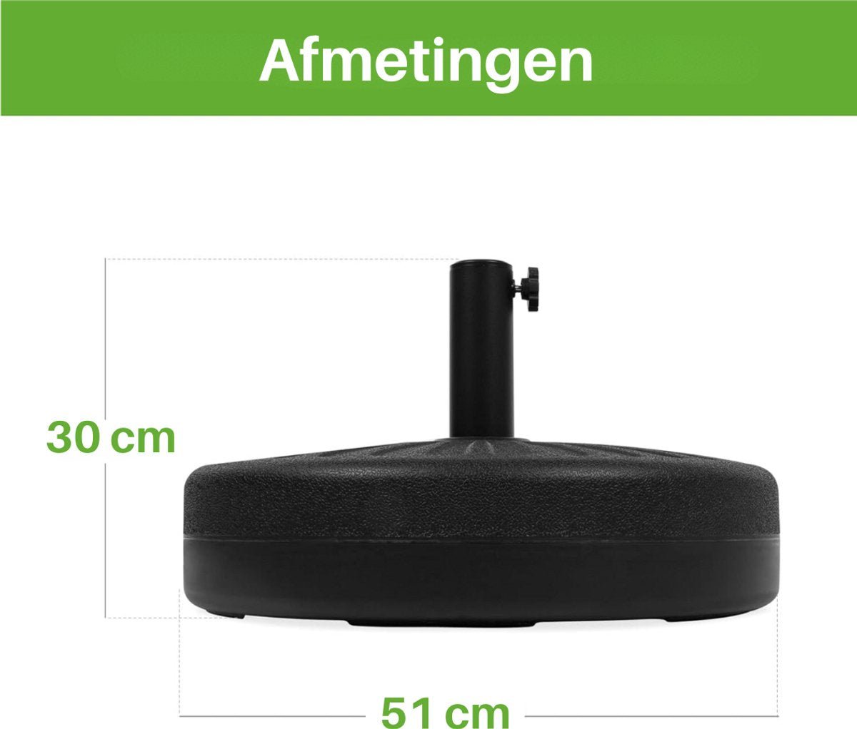 ADSafety Parasolvoet 21L - Vulbaar - Zwart - ADSafety