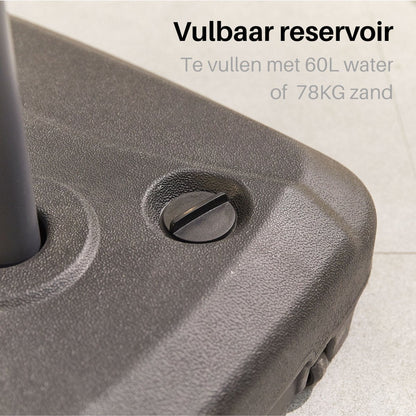 ADSafety Parasolvoet Verrijdbaar - Vulbaar tot 78 kg - ADSafety