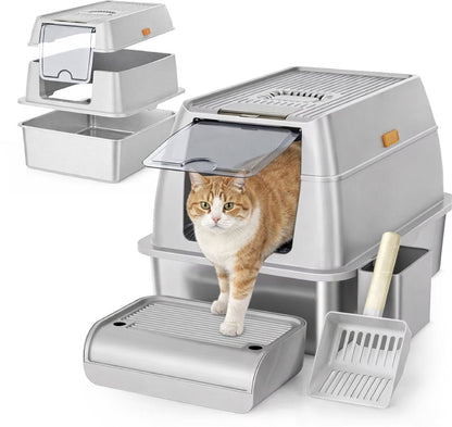 ADSafety RVS Kattenbak - 60 x 40 x 38 cm - ADSafety