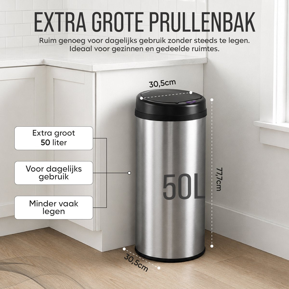 ADSafety Sensor Prullenbak 50L - Rond - ADSafety