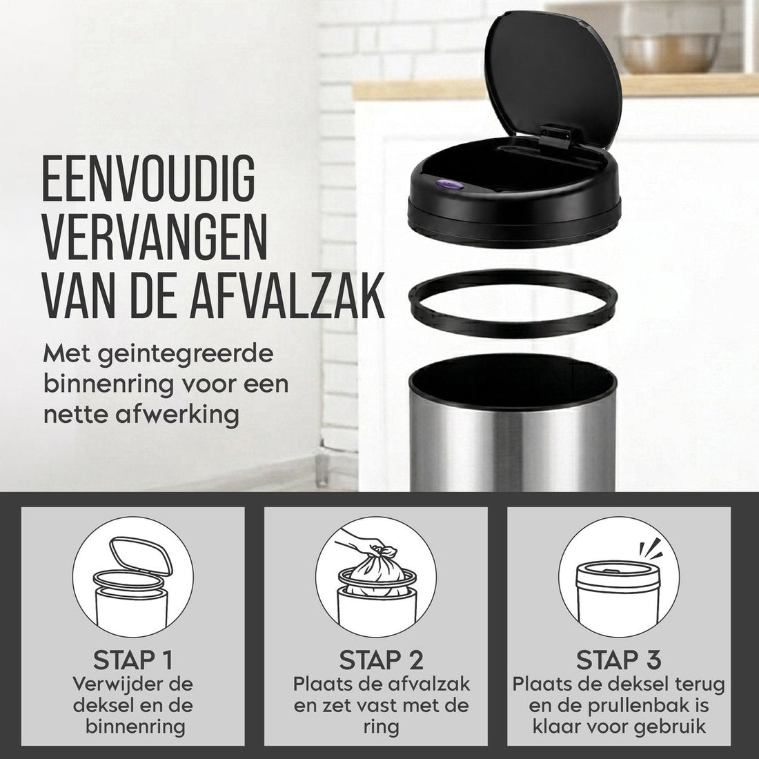 ADSafety Sensor Prullenbak 50L - Rond - ADSafety