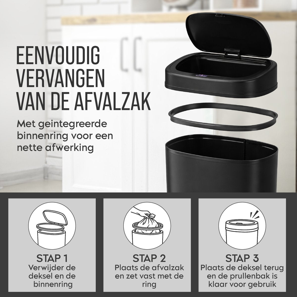 ADSafety Sensor Prullenbak 60L - Ovaal - ADSafety
