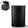 Zwarte ovale sensor prullenbak 60 L met hand boven de sensor