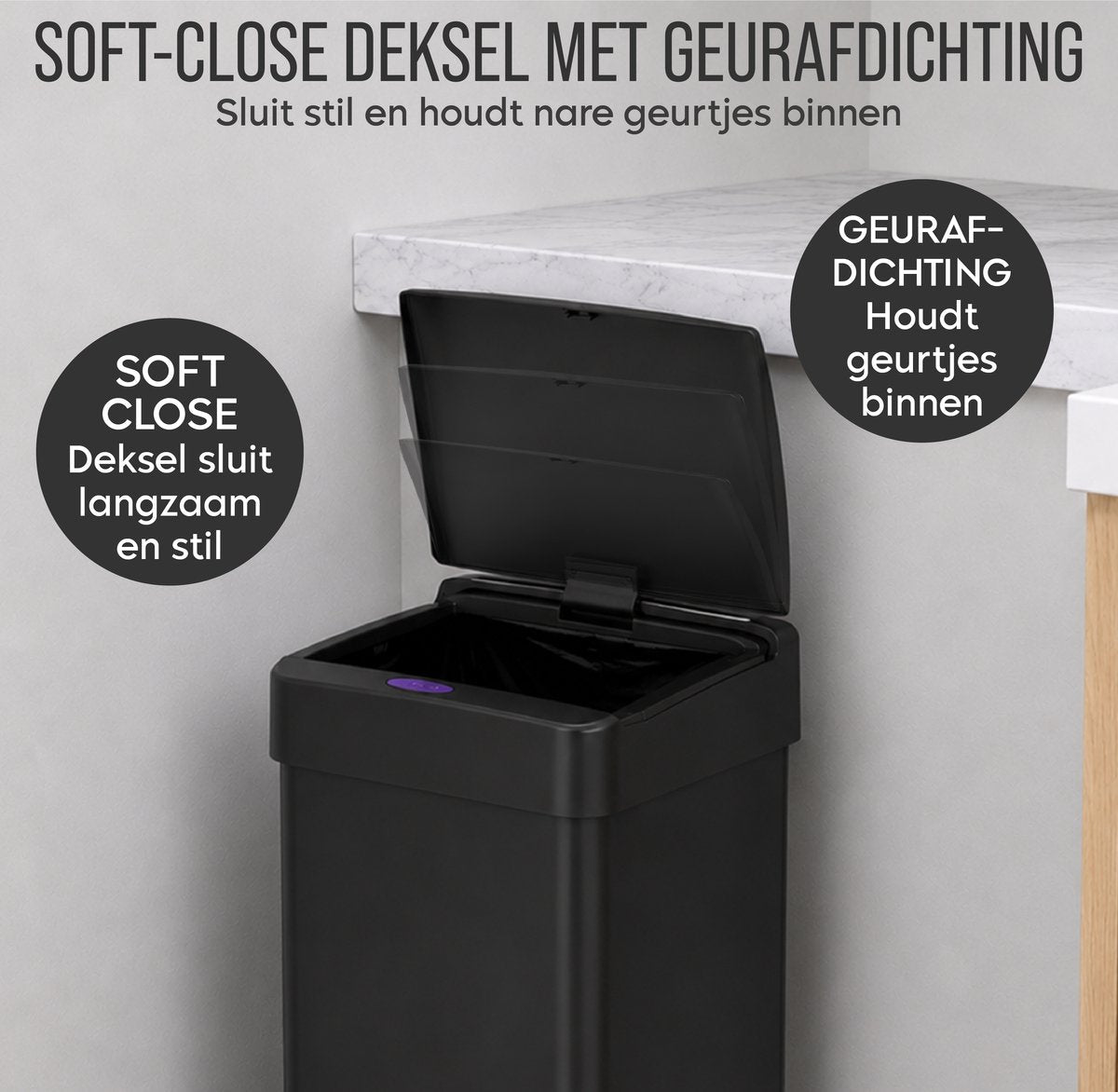 ADSafety Sensor Prullenbak 60L - Rechthoekig - ADSafety