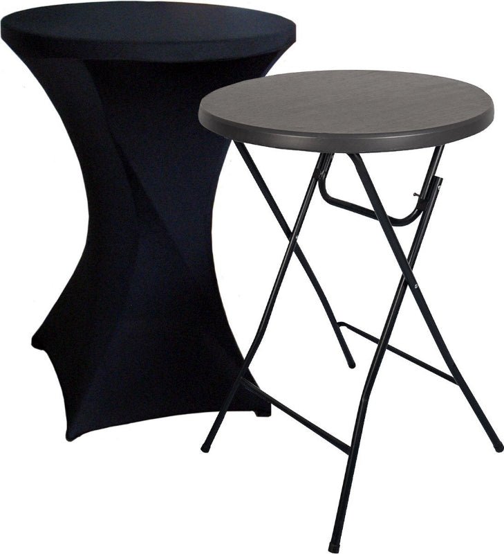 ADSafety Statafel - Inclusief Statafelhoes - Ø80 x 110 cm - Zwart - ADSafety