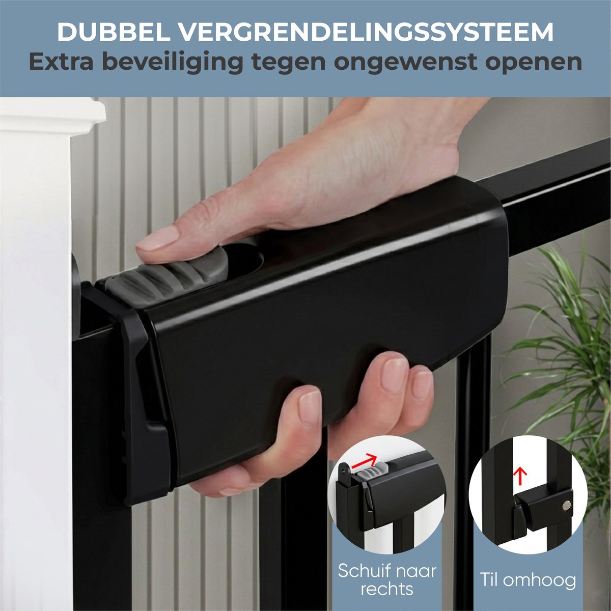 ADSafety Traphek Uitschuifbaar - 72 t/m 107 cm - Zwart - ADSafety