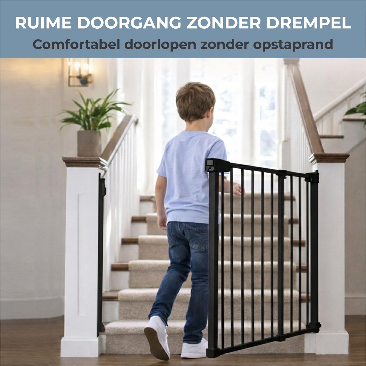 ADSafety Traphek Uitschuifbaar - 72 t/m 107 cm - Zwart - ADSafety