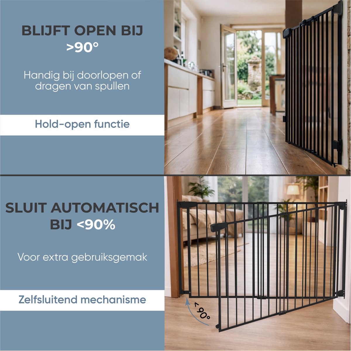 ADSafety Traphek Uitschuifbaar - 72 t/m 107 cm - Zwart - ADSafety