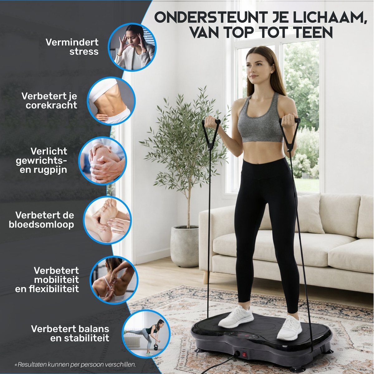 ADSafety Trilplaat Fitness - Met Weerstandsbanden en Bluetooth - ADSafety
