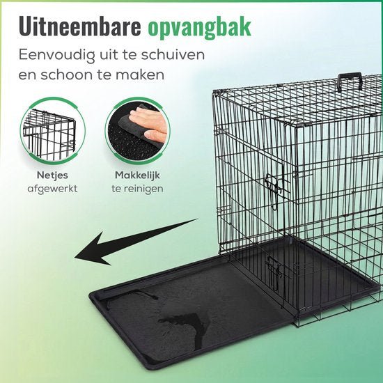 Hondenbench L – uitneembare opvangbak